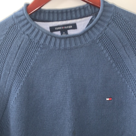 Tommy Hilfiger Size Medium 100% Cotton Sweater in blue VGUC. - Picture 5 of 13
